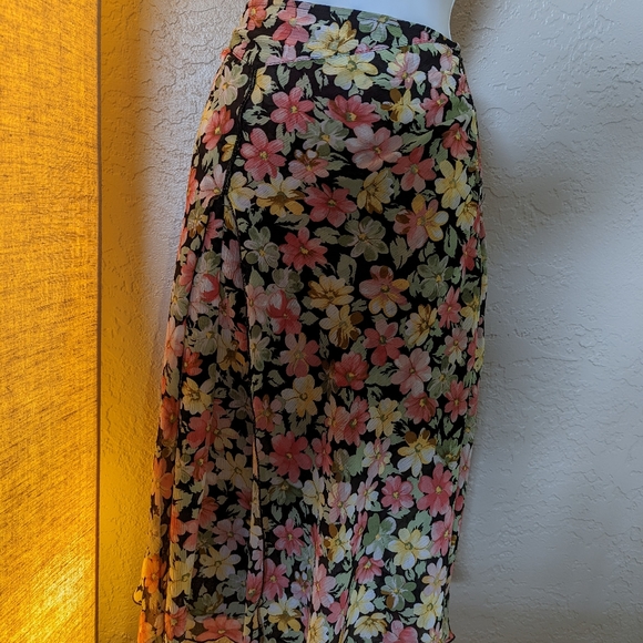 Versailles vintage floral ruffle cut skirt size 10 - Picture 1 of 6